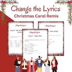 Change the Lyrics Christmas Game | Christmas Carol Game  | Christmas Party Game | Printable Christmas Game