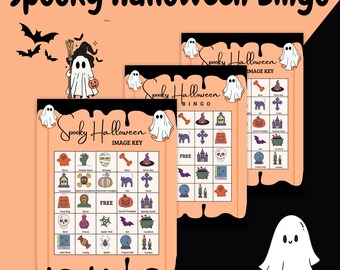 Spooky Halloween Bingo | Printable Halloween Bingo Party Game | Halloween Theme Bingo | Halloween Party Game