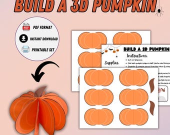 Build a 3D Pumpkin | Halloween Kids Activities | Halloween Crafts | Printable Halloween Pumpkin| Halloween Cut & Paste Pumpkin Craft