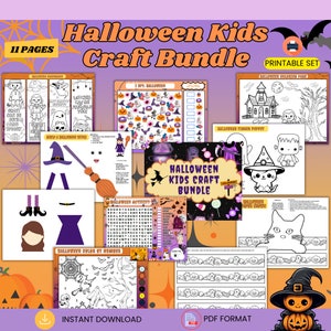 Lot d&#39;artisanat Halloween pour enfants | Activités d&#39;Halloween pour les enfants | Imprimables d&#39;Halloween pour enfants | Activité d&#39;Halloween | Artisanat d&#39;Halloween pour les enfants