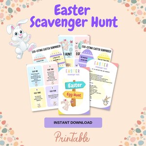 Easter Scavenger Hunt for Kids | Easter Egg Hunt | Easter Treasure Hunt | Indoor Scavenger Hunt | Easter Egg Hunt Clues | Easter Games