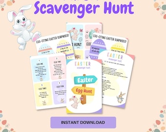 Easter Scavenger Hunt for Kids | Easter Egg Hunt | Easter Treasure Hunt | Indoor Scavenger Hunt | Easter Egg Hunt Clues | Easter Games