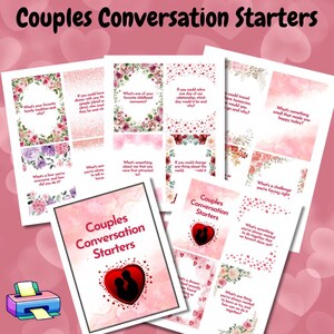 Paar-Gesprächsstarter | Fragen zum Aufbau von Beziehungen für Paare | Valentinstag Aktivität | Date Night Fragen-Spiel