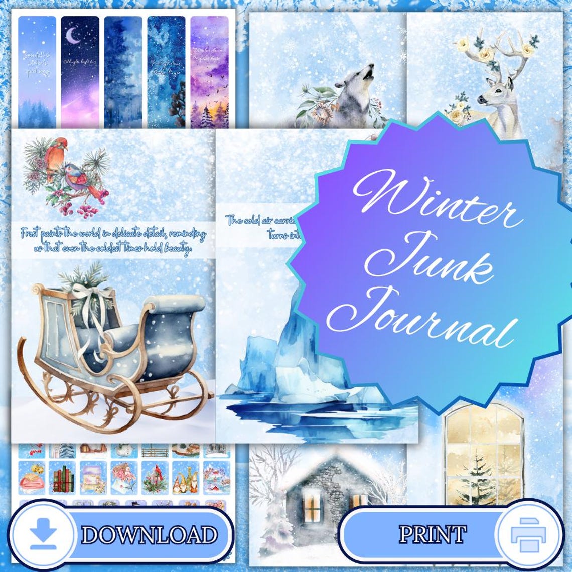 Winter Wonderland Junk Journal | Printable Winter Journal Pages ...