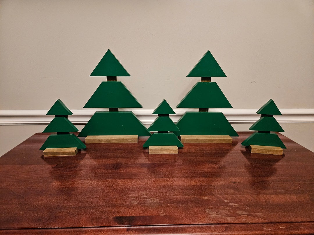 Wood Desktop Christmas Tree Decoration - Etsy