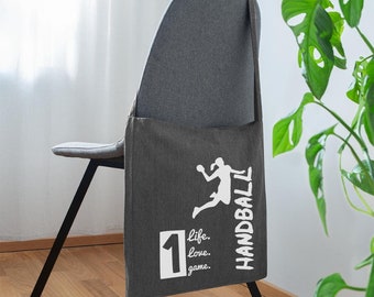 Handball féminin | Sac à bandoulière en matériau recyclé | Sac fourre-tout à bandoulière recyclé | 1 vie 1 amour 1 jeu