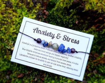 Anxiety and stress relief crystal chip bracelet