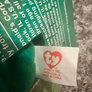 A Pack of 4 TY Beanie Babies - RARE With Tag Errors. ERIN, Britannia ...