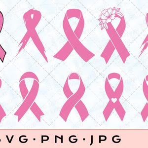 Breast Cancer Ribbon SVG Bundle: Awareness Ribbons (Digital Download)