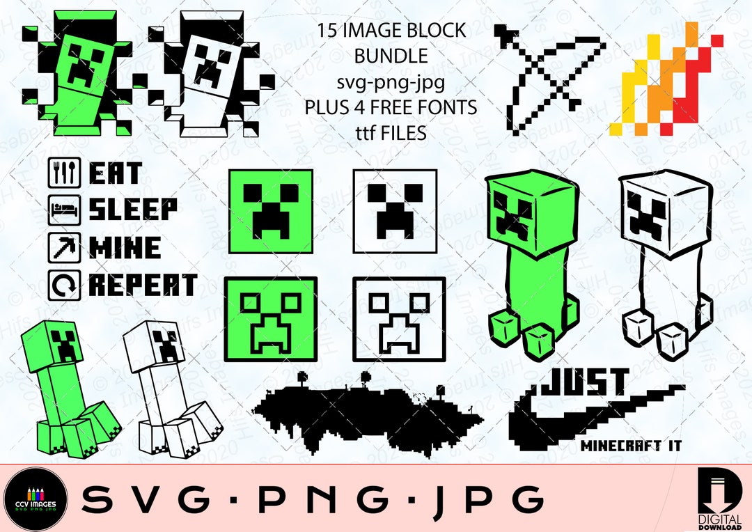 Block Bundle Block Game Svg Fonts - Etsy