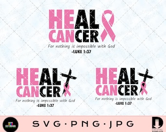 He Can, Heal cancer, god, cancer ribbon svg