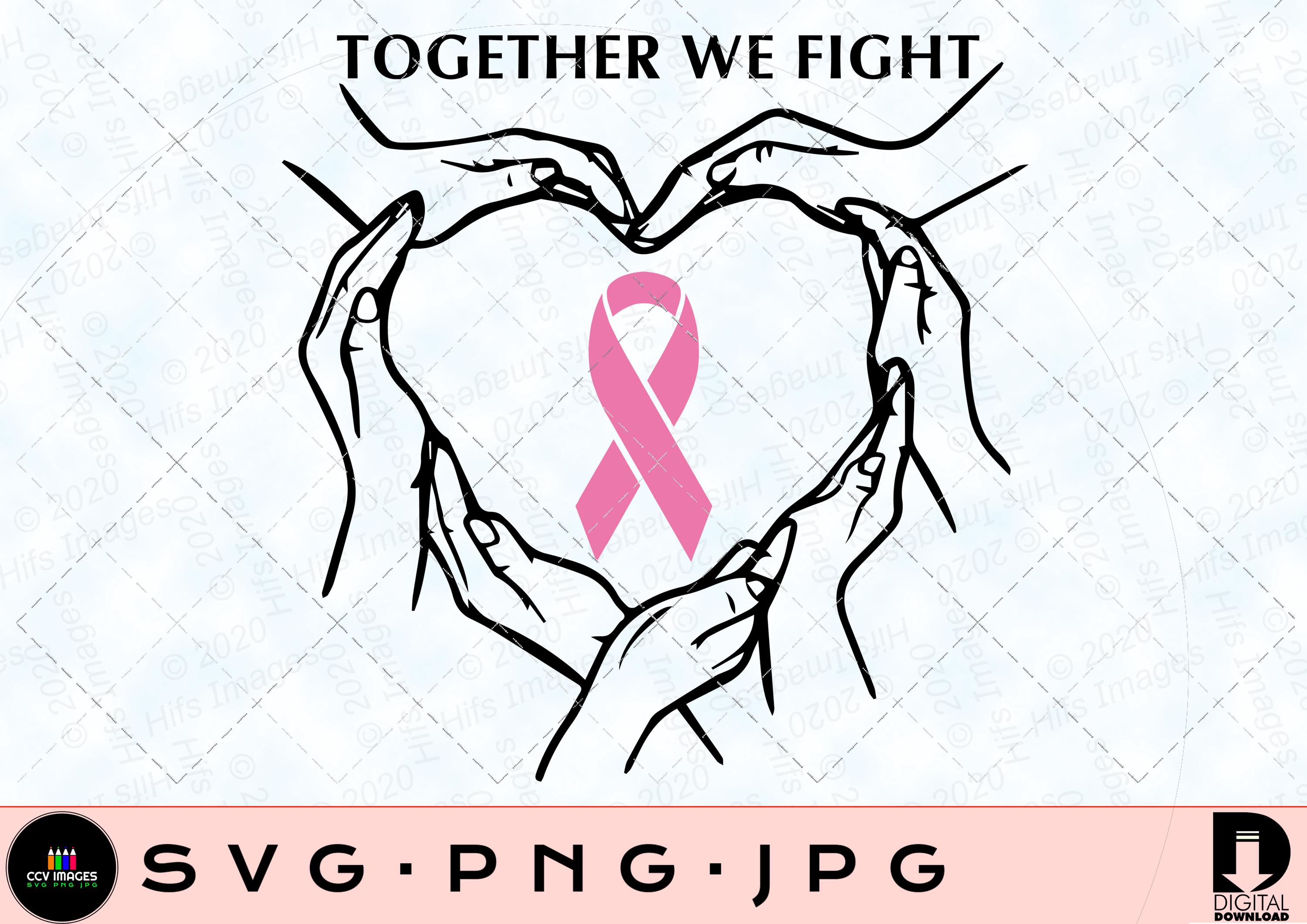 Together Ribbon Breast Cancer Awareness Ribbon SVG: Together We Fight (digital Download ...