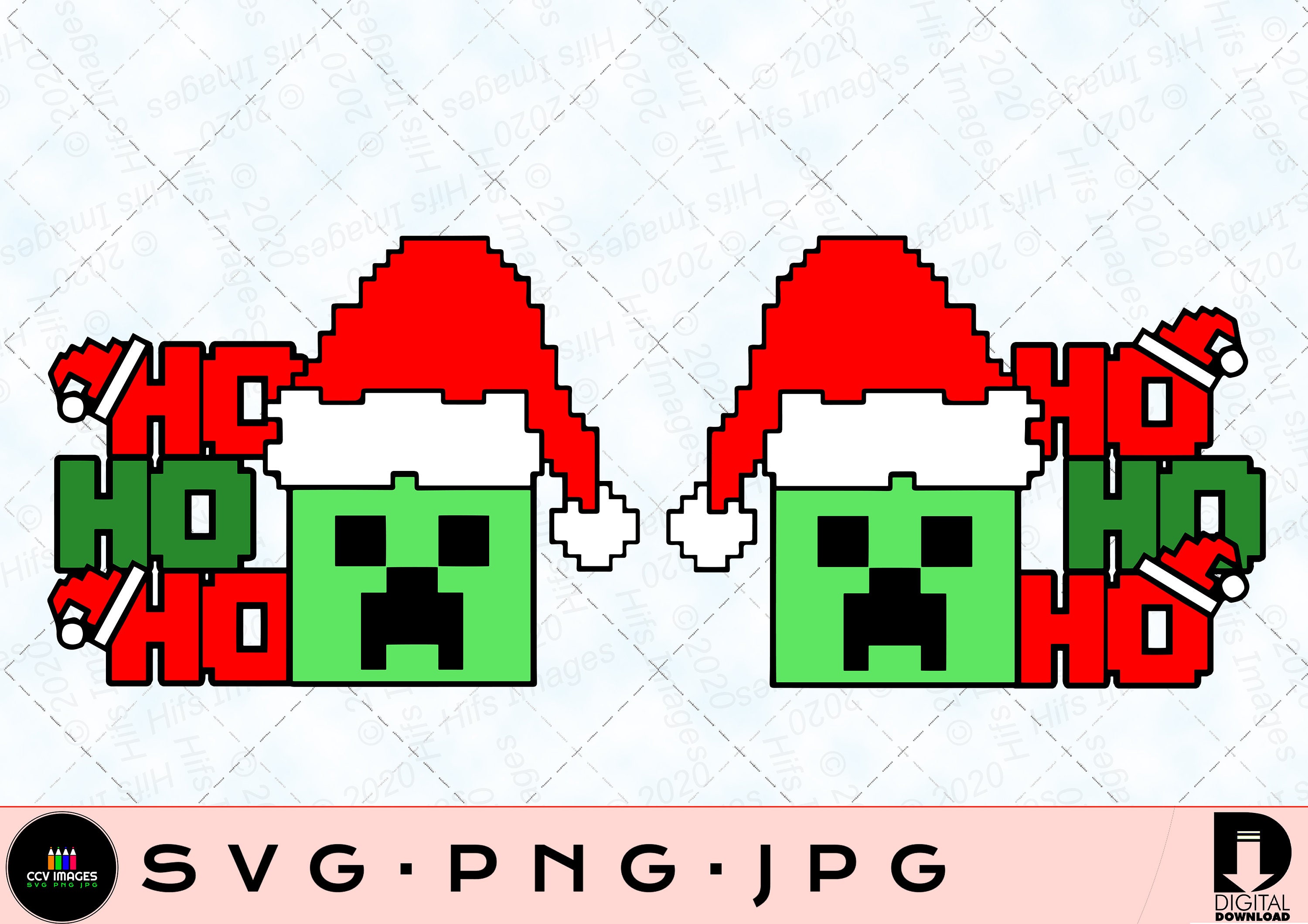 Santa Creeper Minecraft Christmas Decoration by darzar