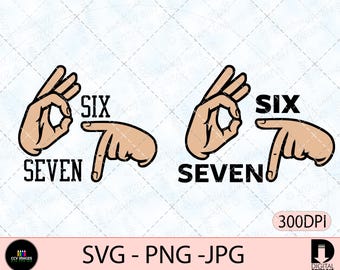 67 hands meme tshirt design svg