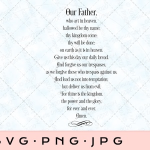 Peut inclure: Texte noir et blanc sur fond bleu clair. Le texte dit "Notre Père, qui es aux cieux, que ton nom soit sanctifié; que ton règne vienne; que ta volonté soit faite sur la terre comme au ciel. Donne-nous aujourd'hui notre pain quotidien. Pardonne-nous nos offenses, comme nous pardonnons aussi à ceux qui nous ont offensés. Ne nous laisse pas succomber à la tentation, mais délivre-nous du mal. Car le royaume, la puissance et la gloire sont à toi, maintenant et pour toujours. Amen."