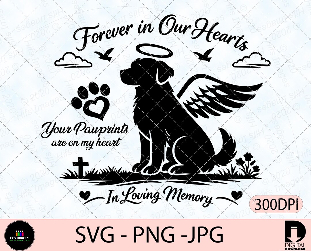 Pet Memorial Paw Print SVG: Dog Loss Remembrance (digital Download) - Etsy