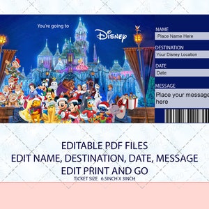 Customizable Boarding Pass,  , Christmas Surprise Trip Ticket,  Printable Holiday Ticket INSTANT DOWNLOAD