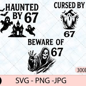 Hemsökt av 67 Halloween-spökdesign (digital nedladdning)