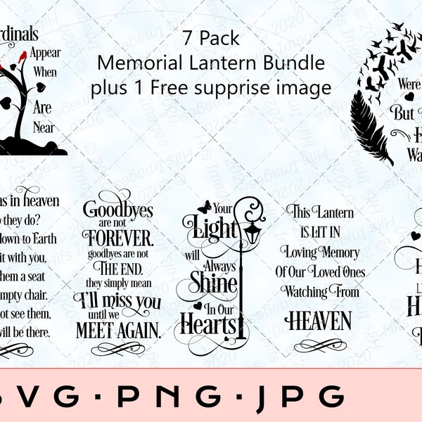 Memorial Lantern Bundle., in loving memory svg, Memorial .Christmas Lantern svg, Rememberance svg