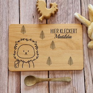 Breakfast board lion personalized, board personalized, baby gift, personalized gift child, wooden board personalized