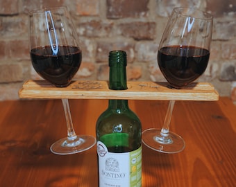 Oak wood wine butler: Handcrafted shine for your wine moments, wine holder, bottle holder