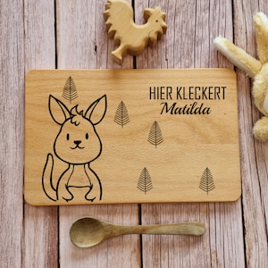 Breakfast board kangaroo personalized, board personalized, baby gift, personalized gift child, wooden board personalized