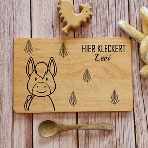 Breakfast board donkey personalized, board personalized, baby gift, personalized gift child, wooden board personalized