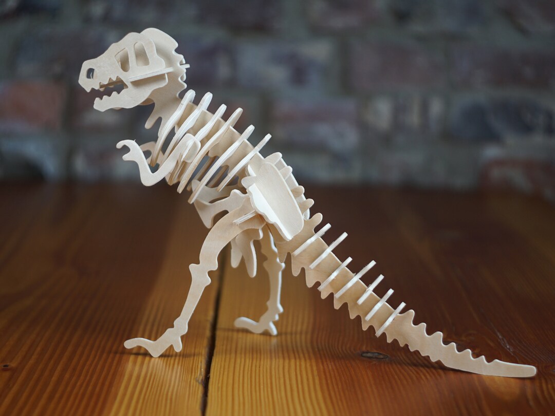 3D Wooden Puzzle Tyrannosaurus Rex Skeleton for Children - Montessori ...