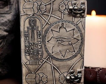 Libro de Hamunaptra, grimorio, diario de cuero, réplica de utilería de la momia, Libro de las Sombras, libro de hechizos de la bruja egipcia, Libro de los Muertos