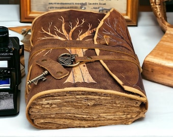 Diario de cuero del Árbol de la Vida: Grimorio del Libro de las Sombras hecho a mano