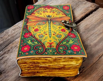 Butterfly Luna Moth Handmade Leather Journal Vintage Diary Grimoire: Rustic Antique Notebook Spell Book of Shadows Vintage Writing Notebook