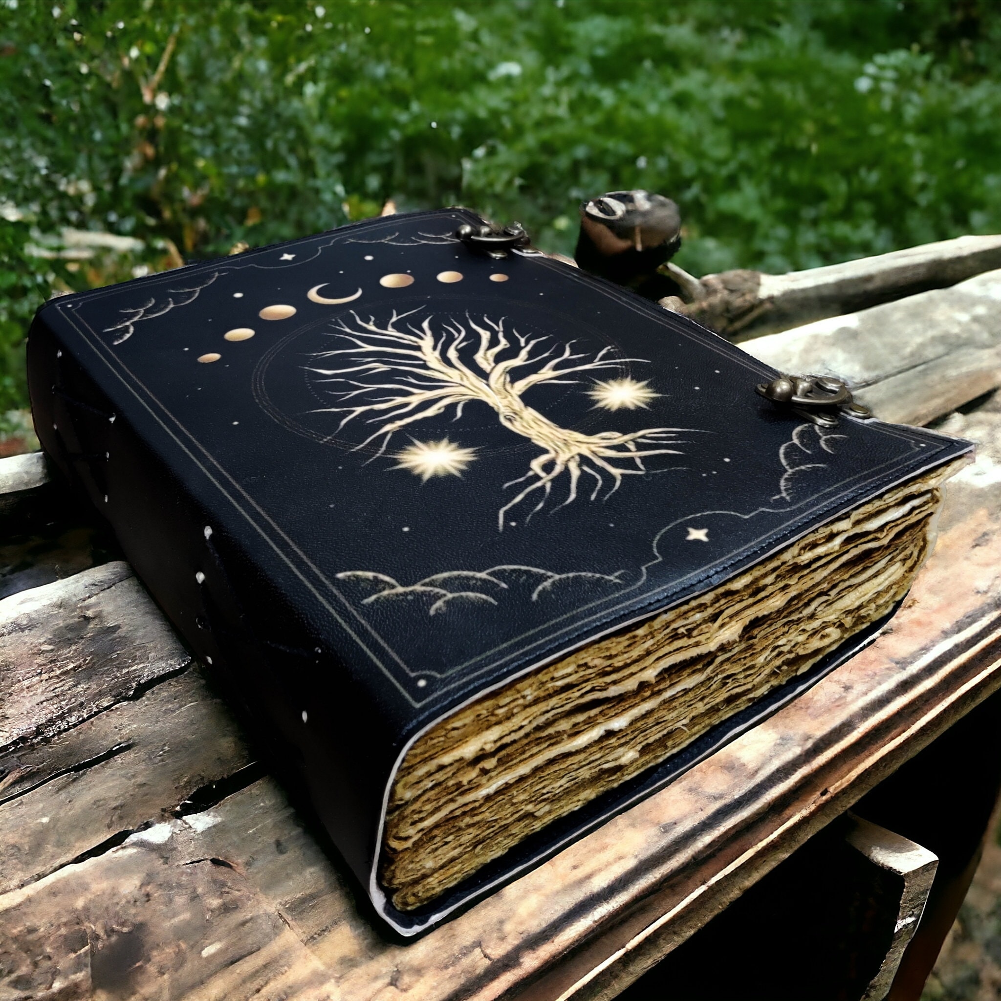 400 Page Large Grimoire Leather Journal, Print Tree of Life Journal, Blank Spell Book Book of Shadows Leather Celestial Gifts for Him Her - Etsy 400 Page Large Grimoire Leather Journal, Print Tree of Life Journal, Blank Spell Book Book of Shadows Leather Celestial Gifts for Him Her - Etsy