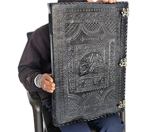 Embossed Leather Journal: Handmade Tree of Life Book of Shadows
