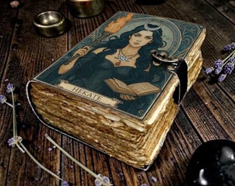 Hecate Vintage Leather Bound Journal – Handmade Writing Notebook with Antique Look