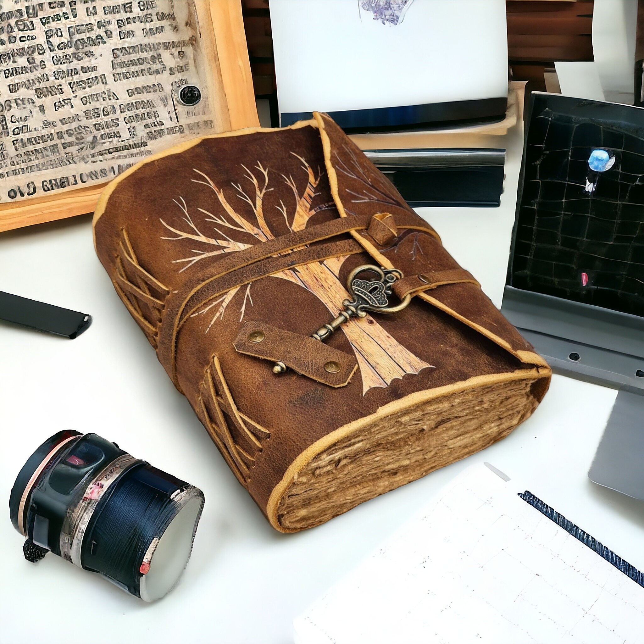 Tree of Life Leather Journal: Handmade Book of Shadows Grimoire - Etsy