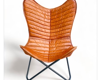 Butterfly chair cover 100% genuine leather Bedroom decor  living room luxury, Relaxing Chair Rustic accent chair Christmas gifts