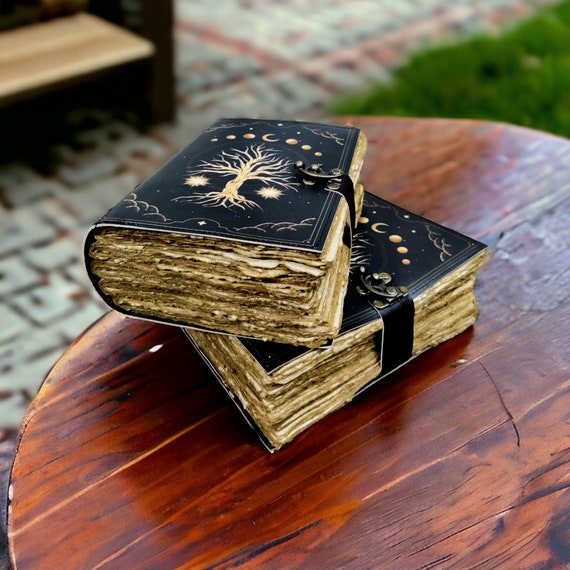 400 Page Large Grimoire Leather Journal, Print Tree of Life Journal, Blank Spell Book Book of Shadows Leather Celestial Gifts for Him Her - Etsy 400 Page Large Grimoire Leather Journal, Print Tree of Life Journal, Blank Spell Book Book of Shadows Leather Celestial Gifts for Him Her - Etsy
