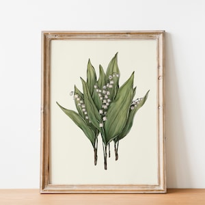 Lily of the Valley Print: Hand Drawn Cottagecore Wall Art (Digital Download)