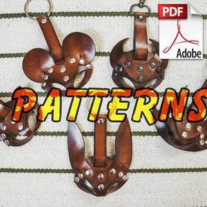Set Leather Keychain pattern PDF - leather craft PDF