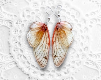 Cicada Fairycore fairy wing earrings, fairy earrings, butterfly earrings, fairy wings, wing earrings, fantasy jewelry, butterfly wing, Fairy