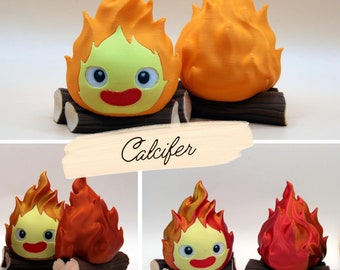 Calcifer Demônio de Fogo | Calcifer Chibi | Figura Calcifer | Calcifer Impresso em 3D | Fofo | Anime | Ghibli | O Castelo Animado de Howl |