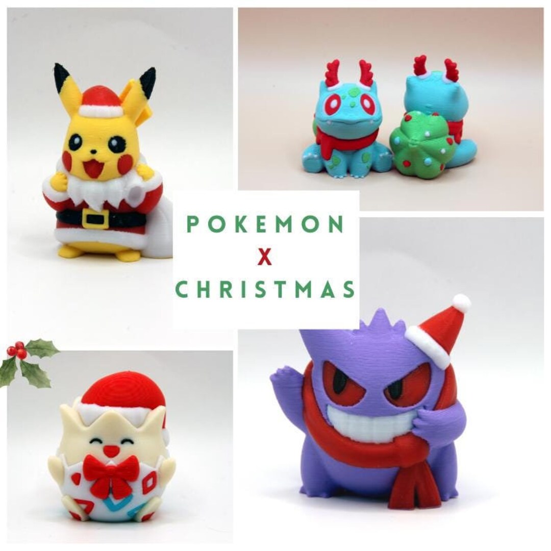 Christmas 3D Printed Pokémon Figures Cute