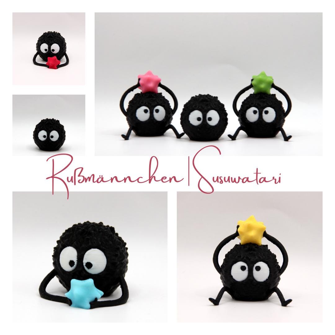 断熱材！！Yellow moon dwarf ’totoro’ spore511 Cute Soot Sprites | Susuwatari | 3d-printed Soot Sprites | Cute