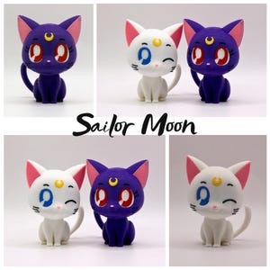 Sailor Moon | Luna | Artemis | 3D-printed cats | Cute | Anime | Chibi | Usagi Tsukino | Minako Aino |