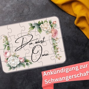 Puzzle Schwangerschaft verkünden | Schwangerschaftsverkündung | Du wirst Oma Opa Tante Papa Überraschung Onkel | Geburt Geschenk Großeltern