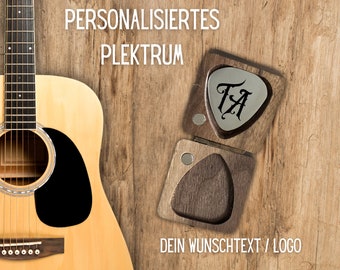 Personalisiertes Edelstahl Plektrum mit Name Logo oder Wunschtext / Geschenkverpackung Gitarristen Akustik Gitarre Bass Geschenk Musiker