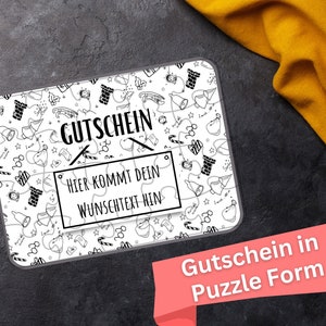 Puzzle Geschenk Personalisiert Gutschein Botschaft Überraschung / Rätsel Partner Familie / Individuelles Design / Geschenk Sie und Ihn