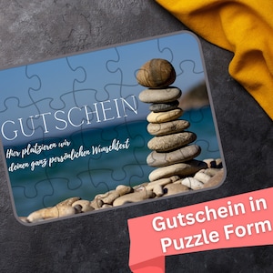 Puzzle Geschenk Personalisiert Gutschein Botschaft Überraschung / Rätsel Partner Familie / Individuelles Design / Geschenk Sie und Ihn