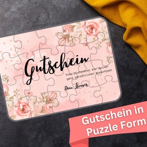 Puzzle Geschenk Personalisiert Gutschein Botschaft Überraschung / Rätsel Partner Familie / Individuelles Design / Geschenk Sie und Ihn