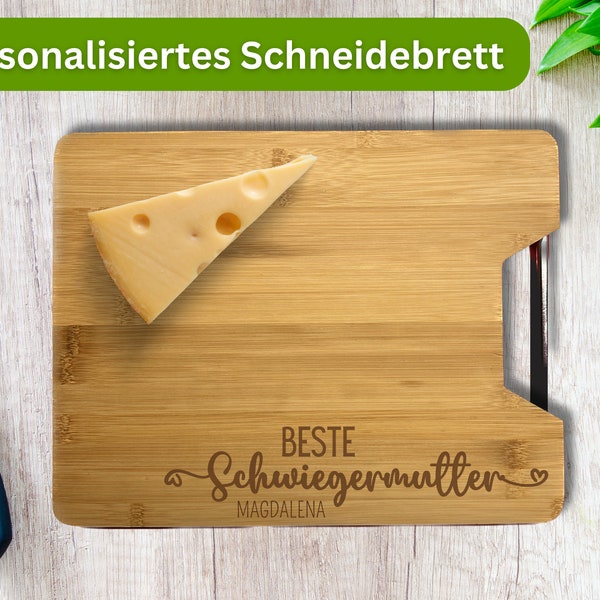 Personalisiertes Schneidebrett / graviert persönlich Geschenk mit Namen Küche Grillen Servierbrett Weihnachtsgeschenk Beste Schwiegermutter